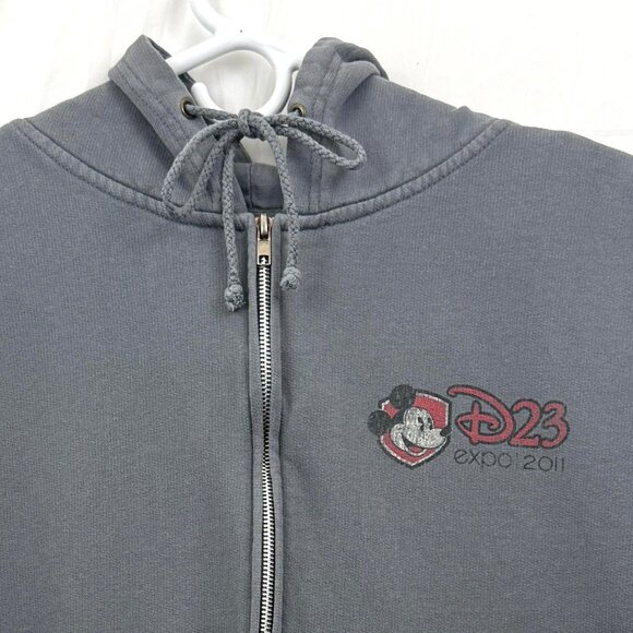 Disney D23 Expo 2011 1st Year Expo Logo Zippered Hoodie Unisex L Gray - Picture 3 of 10